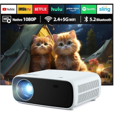 2024 High Performance Projector, Supports Switch and PS5 without Delay, Projector with WiFi and Bluetooth, 20000 Lumens 4K Support, Full HD 1080P Resolution, (High Brightness Version)
