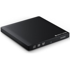 techPulse120 Portable USB 3.0 DVD and CD Burner M-Disc Drive Ultra Slim Aluminium Black Superdrive Portable External for Computer PC Notebook Ultrabook Netbook Windows MacOS Apple iMAC MacBook Pro Air