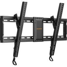 Perlegear TV Wall Mount, Tilting TV Mount for 37-82 Inch Flat & Curved LED/LCD/OLED/Plasma TVs, Max VESA 600 x 400 mm, 60 kg Capacity, with Adjustable Pull Cords