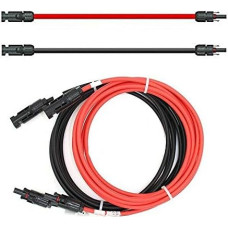 solartronics Extension Cable, 4 mm², Includes Solar Plug, 2 x 10 m, TÜV-Certified, Solar Cable Extension on Both Sides, Red/Black, Photovoltaic Cable with Plug, Made in Germany
