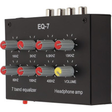 Reguliuojamas 7 juostų EQ DC 5-12V 7 juostų EQ automobilinis stiprintuvas su 3,5 mm sąsaja, 60Hz/150Hz/400Hz/1KHz/3KHz/3KHz/6,5KHz/15KHz diapazonas (ES kištukas)