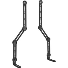 Maclean Universal Soundbar Bracket up to 15 kg | for Screens up to 90 Inches | Speaker Mount for Mounting Under or Over TV | Adjustable Arms, VESA Compatible, Mounting on Screen
