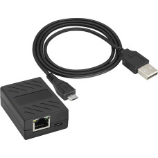 zdyCGTime RJ45 Network One to Two Splitter Expansion Network Adapter RJ45 Splitter Connector with USB Micro Power Cable (Supports Two Devices to Surf the Internet Simultaneously) (1 Pack)