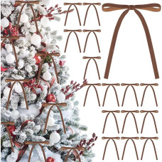 24 vienetų Kalėdų aksomo lankai 5x7 colių Kalėdų vainiko lankas kaimiškas derliaus dovanų aksomo lankas Kalėdų eglutės lankai ornamentas Kalėdų eglutės vainiko girliandai