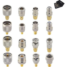 Boobrie Kit 16pcs SMA Male Female to BNC UHF Type N Type F Male Female SMA Adapter with Box Coaxial Connector RF SMA Adapter WiFi Antenna CB Extension Cable Drone FPV Coaxial Cable