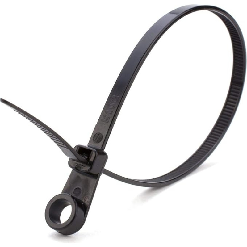 Ukcable Ties Screw Mount Cable Ties 4.8 mm x 200 mm black – Pack of 100