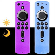 Apsauginės juostos Fernbedienung, Silikon, leicht, rutschfest, stoßfest, für 3. Generation, leuchtet im Dunkeln, leuchtet im Dunkeln, leuchtet im Dunkeln, leuchtet im Dunkeln, Himmelblau und leuchtet lila, 2 Stück