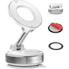 ALAFLY Magnetinis automobilinis mobiliojo telefono laikiklis su siurbtuku [360° pasukamas ir sulankstomas], metalinis automobilinis telefono laikiklis, suderinamas su 