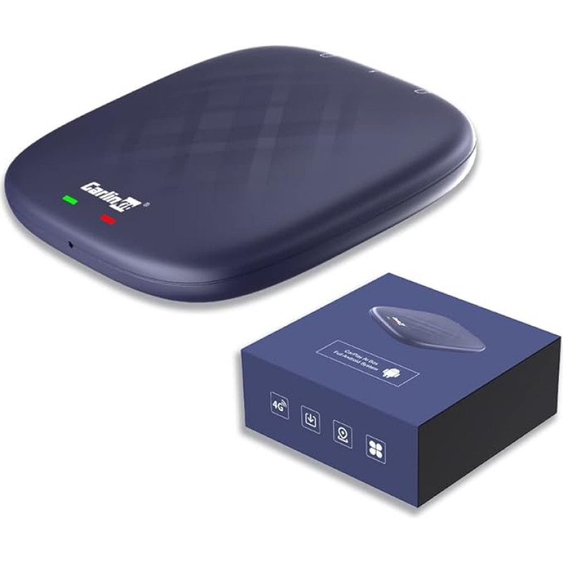 CarlinKit Android 11 CarPlay AI Box, 30% Performance Increase, 4 GB + 64 GB, Snapdragon QCM 6125, Supports Wireless CarPlay/Wireless Android Car, Google Play Store, Netflix, YouTube Watch Online