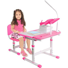 Vaikų rašomojo stalo kėdžių rinkinys, reguliuojamo aukščio vaikų rašomasis stalas, daugiafunkcinis rašomojo stalo ir kėdžių rinkinys vaikams, mokymosi stalas, studentų stalas su lempa ir knygų stovu