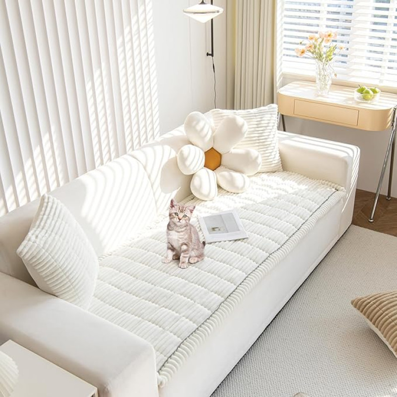 jianyana Sofos dangtelis Corduroy Sofos dangteliai Minkštas 3 cm storio neslystantis patvarus sofos padas 2 3 4 vietų su sofos pagalvėlės užvalkalu Kvėpuojantis skalbimo mašina Baldų apsauga šiaurietiškai sofai