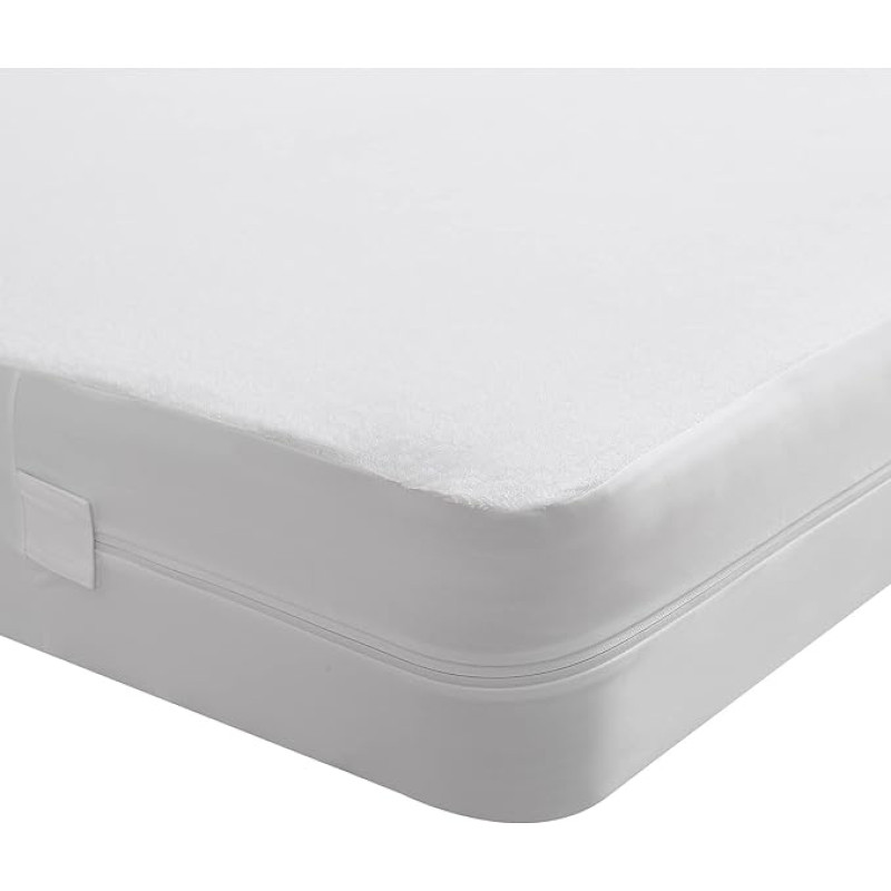 Beedsooth Waterproof Mattress Cover 160 x 200 x 25 cm with Zip, Against Mites, Mattress Protector 160 x 200 cm, Hygienic and Breathable Mattress Topper