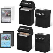 404 dalių kaladžių dėžutės rinkinys, 4 kortų kaladžių dėžutė, 200 matinių kortų dėklų standartinio dydžio 66 x 91 mm, 200 skaidrių prekybos kortų dėklų 64 x 89 mm, kaladžių dėklas, skirtas žaisti kortomis MTG YuGiOh Mini Nuotraukos Sportas