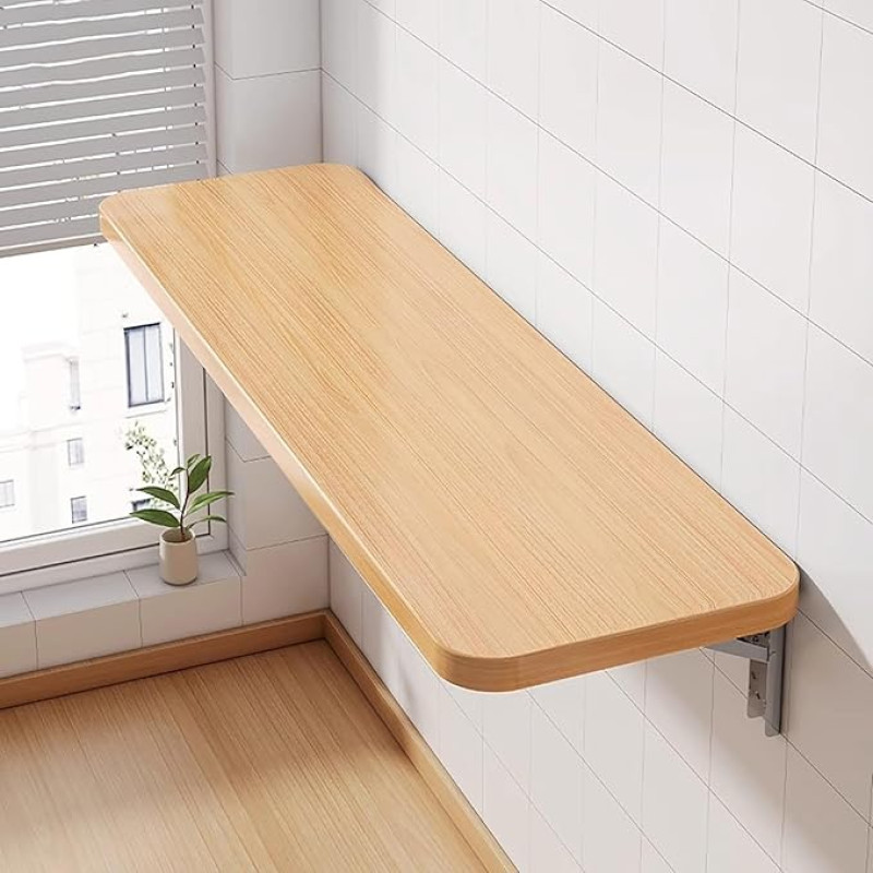 HPIRFYE Wandk lapptisch aus Holz，platzsparend werkbank klappbar，wandklapptisch küche，Mehrere Stile verfügbar, hohe Tragfähigkeit, geeignet für Wohnzimmer, Schlafzimmer und Küchen(Natu