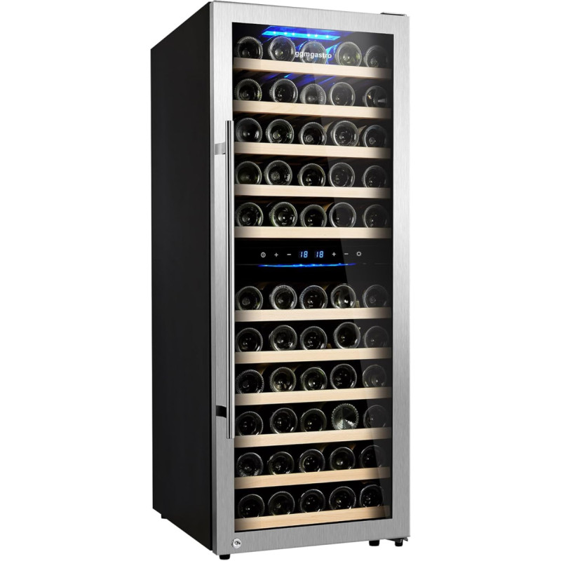 GGM Gastro | WKM200ES-2N | Vyno šaldytuvas - 2 klimato zonos - 200 litrų - maks. 73 buteliai