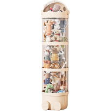 Stuffed Animal Storage, Toy Organiser Bucket, Clear Storage Tube, Soft Toy Organiser, Stuffed Animal Holder Holder Standing, Stackable Soft Toy Organiser Basket for Bedroom Nursery