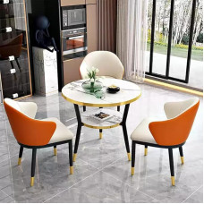 Valgomasis stalas su 3 kėdėmis, apvalus valgomojo stalas su kėdėmis, valgomojo stalas su marmuru, valgomojo komplektas su 3 kėdėmis, derybų stalas ir kėdė, apvalus valgomojo stalas, valgomojo stalas su 3 kėdėmis (baltas +