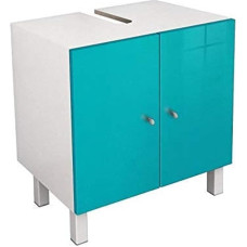 CORAIL Meuble sous lavabo L 60 cm - Bleu lagon brillant