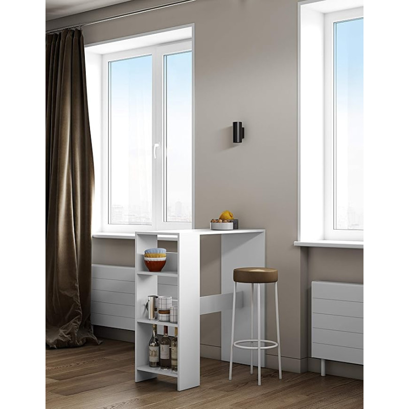 TemaHome Gavarnie Bar Table, Particle Board, White, 94 x 40 x 101 cm