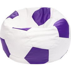 Ecopuf Puff Armchair Football Bag Made of Faux Leather, Size XL, Bean Bag with Padding, Armchair with Double Zip, Dim 105 x 80 cm