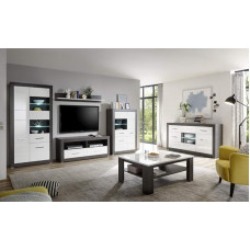 Tolero I Living Room Furniture Set Dark Concret/White High Gloss Set of 6 Living Room Furniture Living Room Combination