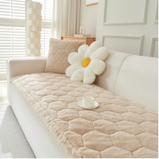 Storas sofos užvalkalas, skalbiamas, minkštas flanelinis universalus sofos užvalkalas, 2 3 4 vietų neslystančios sofos sėdynės užvalkalai, sofos užvalkalai, svetainės baldų apsauga (šviesus kupranugaris, 90 x 210 cm)