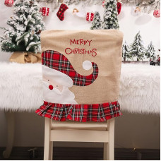 NZXVSE Kalėdinių kėdžių dangteliai Komplektas iš 4 p. Santa Claus Xmas Classic Slip Covers Stretch Removable Washable Christmas Chair Protectors Slipcovers for Home, Kitchen