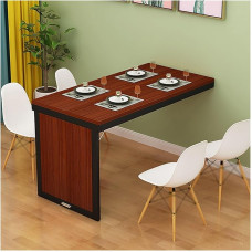 Sieninis sulankstomas šurmulio stalas su lapais Virtuvės skalbykla Restoranas Sulankstomas stalas su plaukiojančiu dizainu ir sulankstomo valgomojo stalo funkcionalumu (Spalva : E