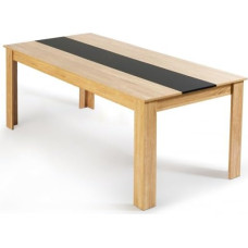 IDMarket - Georgia stačiakampis valgomojo stalas 8 sėdimoms vietoms, buko imitacija ir juoda 160 x 90 cm