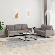 CCCINER 2-TLG. Sofagarnitur mit Kissen Taupe Stoff,Stilvolle und Bequeme Couchgarnitur | Perfekt für Entspannung und Unterhaltung Sofos ir sofos