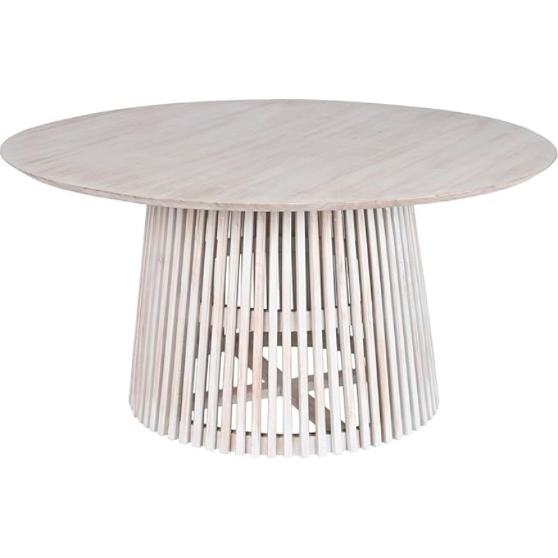 Home ESPRIT Mindi White Wooden Dining Table 150 x 150 x 75 cm