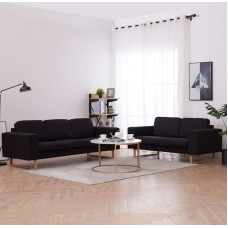 CCCINER 2-TLG. Sofagarnitur Stoff Schwarz,Stylische Couchgarnitur aus Stoff für mehr Komfort und Stil im Wohnzimmer Sofos ir sofos