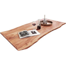 SAM Tischplatte 160x85 cm, Quarto, Akazie, naturfarben, stilvolle Baumkanten-Platte, Unikat