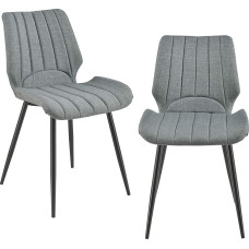 [en.casa] 2 x kėdės tamsiai pilkos spalvos, apmuštos tekstiliniu užvalkalu, valgomojo kambario kėdė, minkšta kėdė, svetainės komplektas