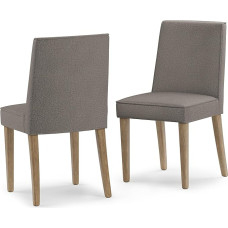 SIMPLIHOME Bartow Moderner Esszimmerstuhl aus Gummibaumholz (2er-Set) in Taupe, für Esszimmer, Küche und Büro