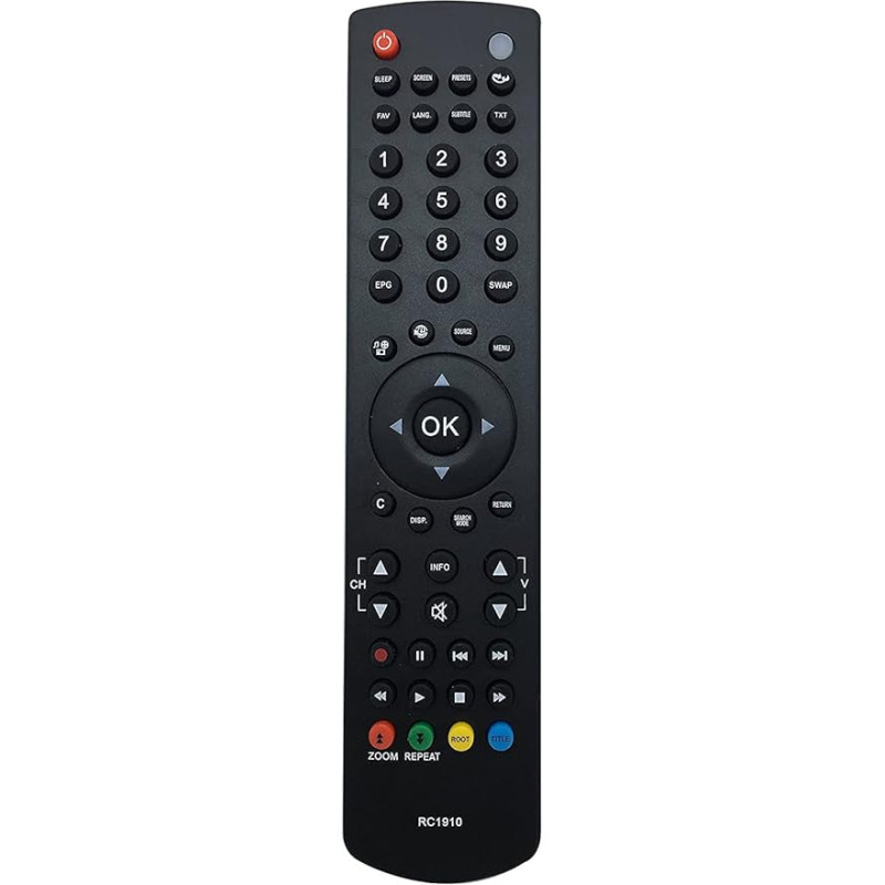 RC1910 Universal-Fernbedienung kompatibel für Toshiba 22D1334B 24D1334B2 32D1334B 32D1334DB 24D1433DB 24D3433DB 32D3453DB TV-Steuerung