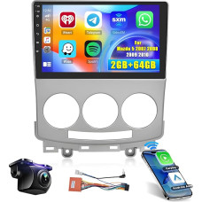 Hikity [2+64GB] Android 13 Car Radio, CarPlay Android Car Wireless, for Mazda 5 2007 2008 2009 2010, 9 Inch Screen Car Radio, Bluetooth, Mirror Link, GPS WiFi FM RDS SWC EQ