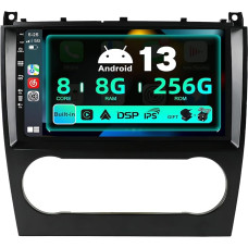 SXAUTO ¦8G+256G ¦ Android 12 IPS Car Radio for Benz C-Class W203 W209 C180 C200 CL203 C209 (2004-2007) - Built-in Carplay/Android Car - Camera + Mic - DAB SWC WiFi Fast Boot 360-CAM - 2200 Din 9 inch