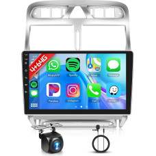 4+64G Android Autoradio für Peugeot 307/307CC/307SW 2002-2013 9 Zoll Touchscreen Kabelloses Carplay Autoradio mit Android Auto Navi GPS Mirror Link Bluetooth WiFi/FM/RDS/EQ/SWC/USB Rückfahrkamera