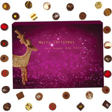 Hallingers Modern Advent Calendar Chocolates Gift Handmade Without Alcohol from Fine Cocoa Chocolate (Box) - Advent Calendar Novelties & Advent Calendar Filling | Congratulations Hanukkah Friendship