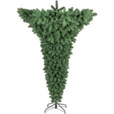 Dmora Amurrio Artificial Christmas Tree, Extra Thick, Real PVC Tree, Inverted, Height 210 cm, PVC, Green, 2.1 Meters