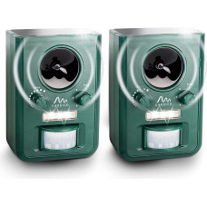 GARDIGO® Gyvūnų atbaidymo ultragarsinis saulės repelentas - 2 vnt. I Martenų atbaidymas, kačių atbaidymas su blyksinčia šviesa I Daugiafunkcinis prietaisas, 5 režimai, bendras plotas apie 75 m² (apie 9 m, 110°) I Baterijos ir