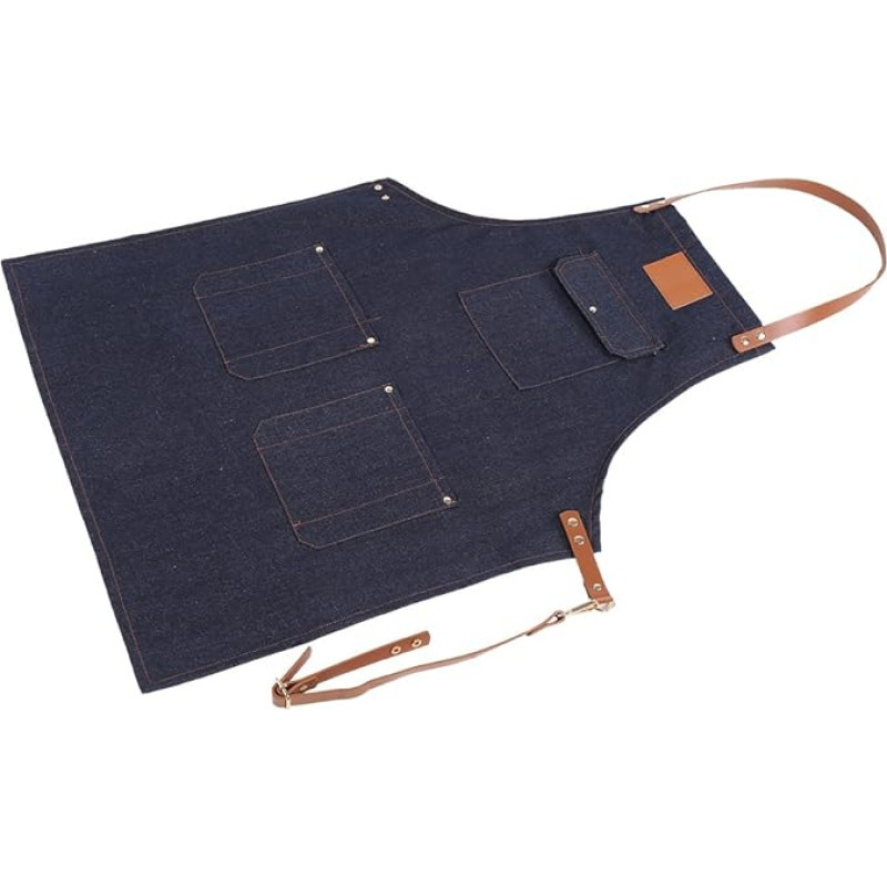 Džinsinė prijuostė Lederschürze, Lederschürzen Jeansschürze Bib Schürze Einstellbare Chef Schürze mit Taschen für Männer Frauen Arbeiten Kochen Gartenarbeit Crafting DIY Landwirtscaft Gartenarbeit(C)