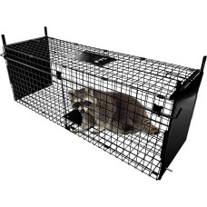 Thealyn gyvūnų narvo spąstai 105 x 40 x 31 cm Dvigubos durys Gyvūnų narvo spąstai Metaliniai spąstai Narvas Humaniški gyvų gyvūnų spąstai triušiams, benamėms katėms, voverėms, meškėnams, kurmiams, pelėnams, usūriams