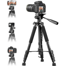 UBeesize 188 cm Camera Tripod with Mobile Phone Holder and Remote Control, Tripod Stand with Portable Bag for Phone and Camera, Mobile Phone Tripod Compatible with DSLR Cameras, Mobile Phones,