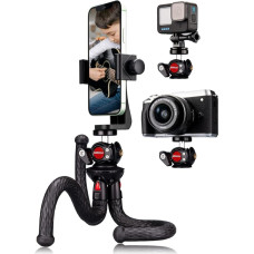 Handy Stativ, Lammcou Flexibel Stativ für Smartphone mit Voll Schwenkbar Kugelneiger & Vertikale und Horizontale Handystativhalter & Go Pro Adapter, Camera Tripod Kamerastativ für YouTube, Urlaub