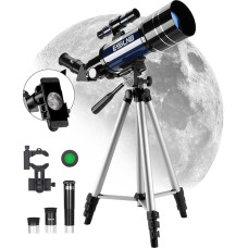 ESSLNB Telescope Children Beginners 70/360 Telescope Astronomy with Smartphone Adapter Extendable Tripod 3X Barlow and Moon Filter Offer Pictures