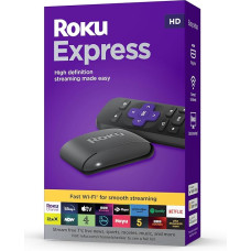 Roku Express HD Streaming Device with High Speed HDMI Cable and Standard Remote (No TV Control), Guided Setup and Fast Wi-Fi