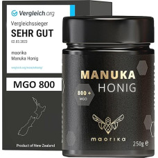 maorika - Manuka Honey 800 MGO + 250 g in Glass (Opaque, No Plastic) - Laboratory Tested, Certified from New Zealand