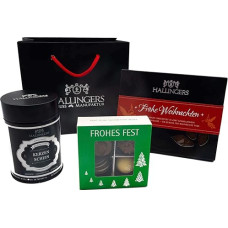 Hallingers Frohe Weihnachten - Klein No. 01 - Christmas Gift Set with Tea, Chocolate & Chocolates as a Gift Basket for Christmas (Set) - Fill Advent Calendar Novelties & Advent Calendar |